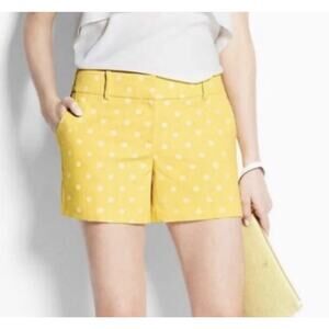 Ann Taylor Signature Size 0 Yellow & White Polka Dot Shorts